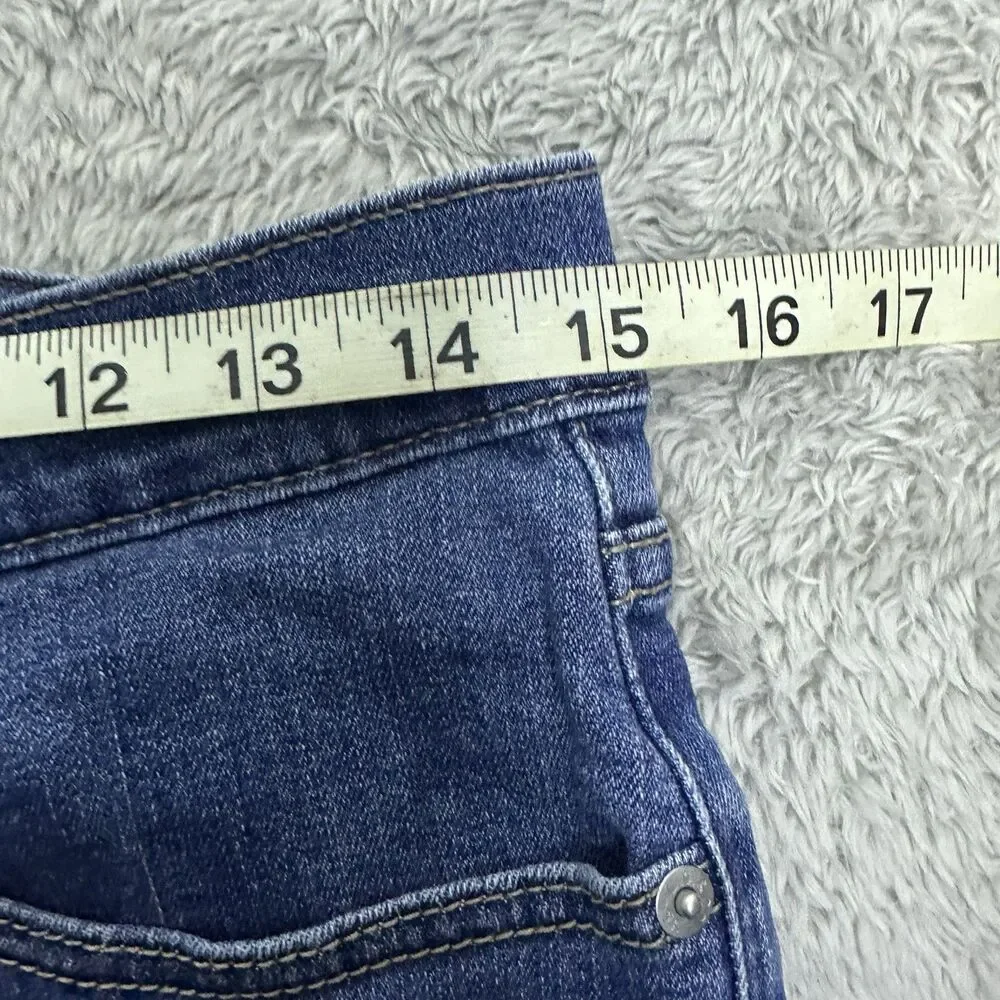 Levis Womens 501 Blue Denim Shorts High Rise Raw Hem Distressed Festival Size 30